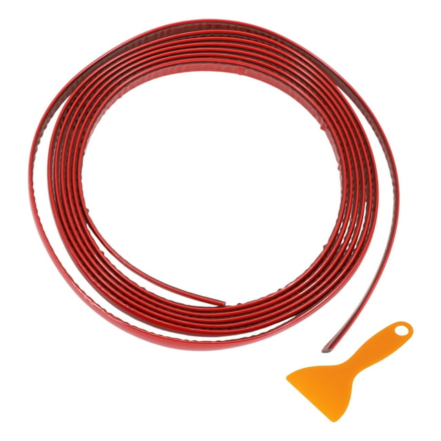 Kit de tira de moldura de ventana Unique Bargains para parachoques de automóvil exterior, puerta, cuerpo, autoadhesivo, a prueba de rasguños, sticker decorativo 9.8ft x 0.47" Rojo 1 juego