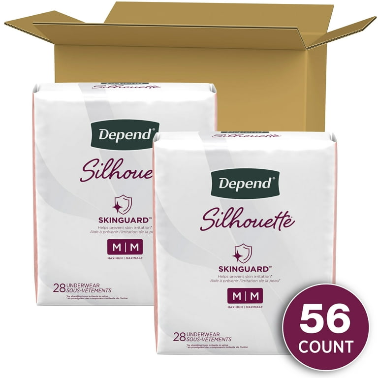 Depend Fresh Protection Adult Incontinence Underwear for Women, Maximum,  XL, Blush, 26Ct