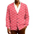 thumbnail image 2 of QHRMKOG Mens Cardigan Romantic Valentine's Day Heart Cardigan Sweaters Graphic Relaxed Fit Long Sleeve V Neck Button Up Cardigan Trendy Ribbed Knit Sweater Red 5XL, 2 of 7