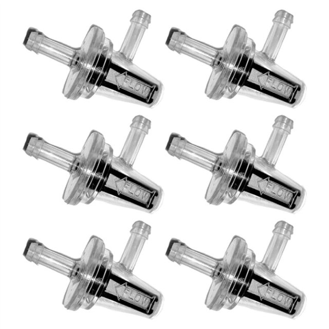 6 piezas de filtro de combustible universal para motocicleta, tubo de líneas de ángulo recto de 6 mm para