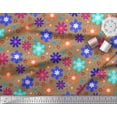 thumbnail image 2 of Soimoi Brown Rayon Fabric Artistic Floral Print Sewing Fabric Yard 42 Inch Wide, 2 of 3