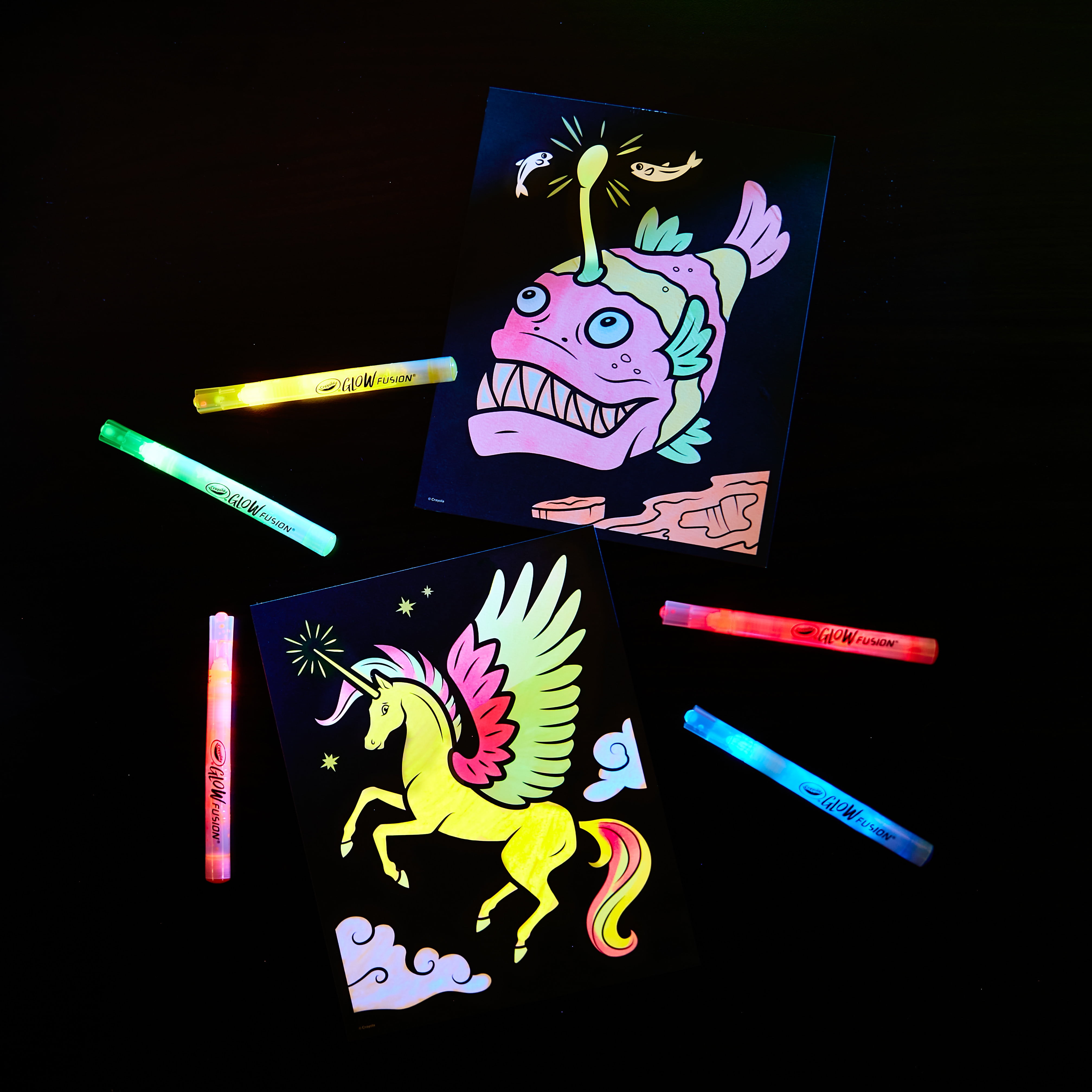 Mythical Creatures Glow in the Dark Coloring, Crayola.com