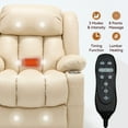 thumbnail image 4 of Electric Power Lift Recliner Chair for Elderly, PU Leather Massage Chair with 8 Point Vibration Massage and Cup Holders, Overstuffed Single Sofa with Lumber Heat and Remote Control, Beige, 4 of 9