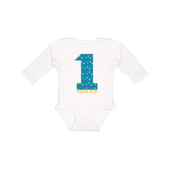 Inktastic First Birthday-1 Year Old Boys or Girls Long Sleeve Baby Bodysuit