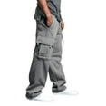 thumbnail image 3 of Cenuakty Man Casual Pants Solid Color Loose Pocket Drawstring Design Elastic Waist Long Trousers, 3 of 6