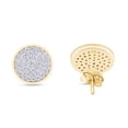 thumbnail image 4 of AFFY White Cubic Zirconia Flat Disc Stud Earrings for Women in 14K Yellow Gold over Silver With Push Back, 4 of 5