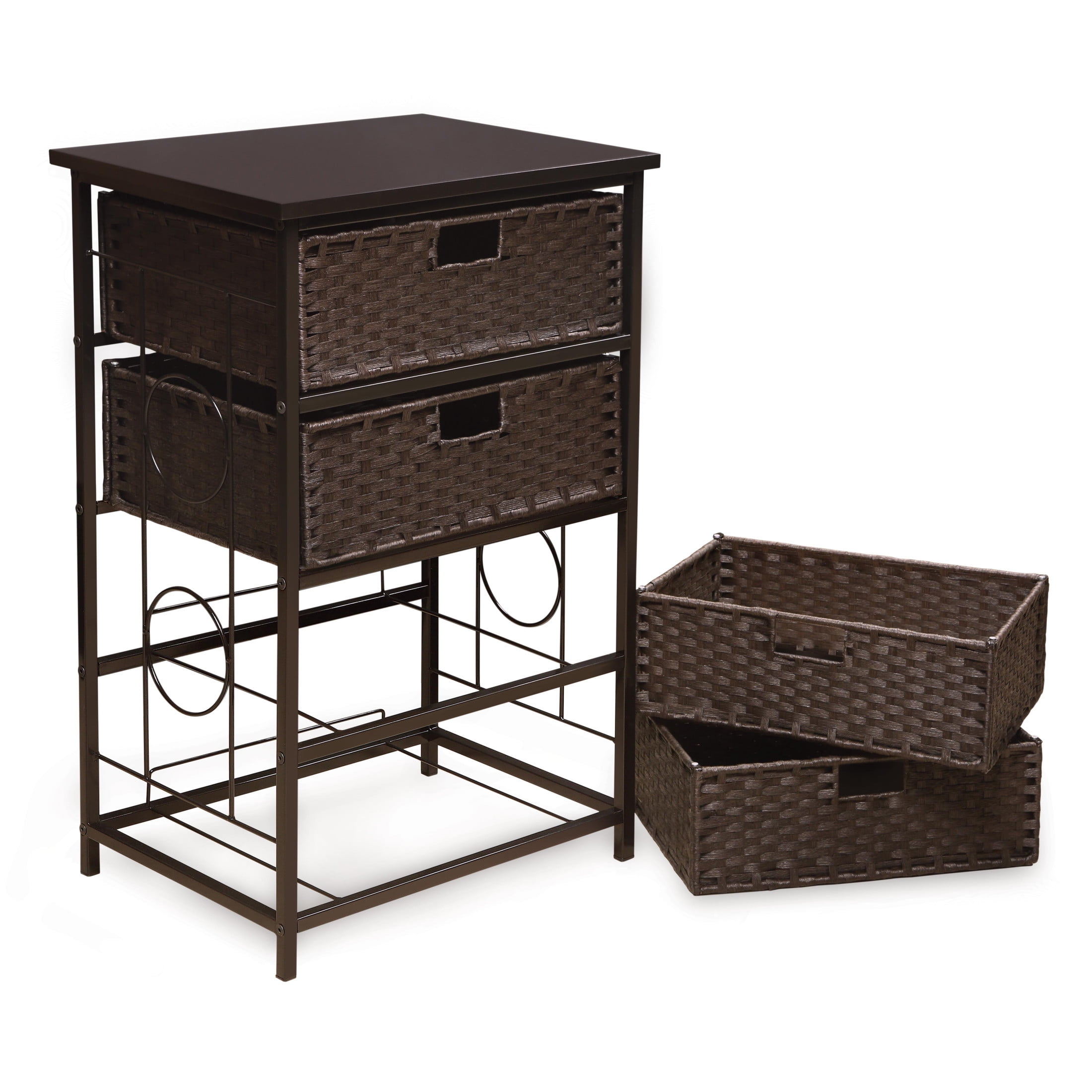 Badger Basket August Collection Tall Four Basket Storage Unit - Espresso