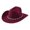 A1#1-tg08#-Wine, variant on Women's Felt Cowboy Hat with Rhinestone Chain and Wide Brim for Festival Party