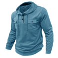 thumbnail image 6 of CONROSES Mens Hoodies Solid Color Hoodie for Men Long Sleeve Buttons Sports Hooded Sweatshirt Soft Fall Winter Sweatshirts With Pocket, 6 of 7