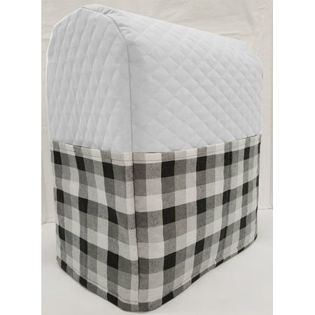 Black & Gray Buffalo Checked Cover Compatible with Sunbeam Heritage Series 4.6qt Mixmaster (White)