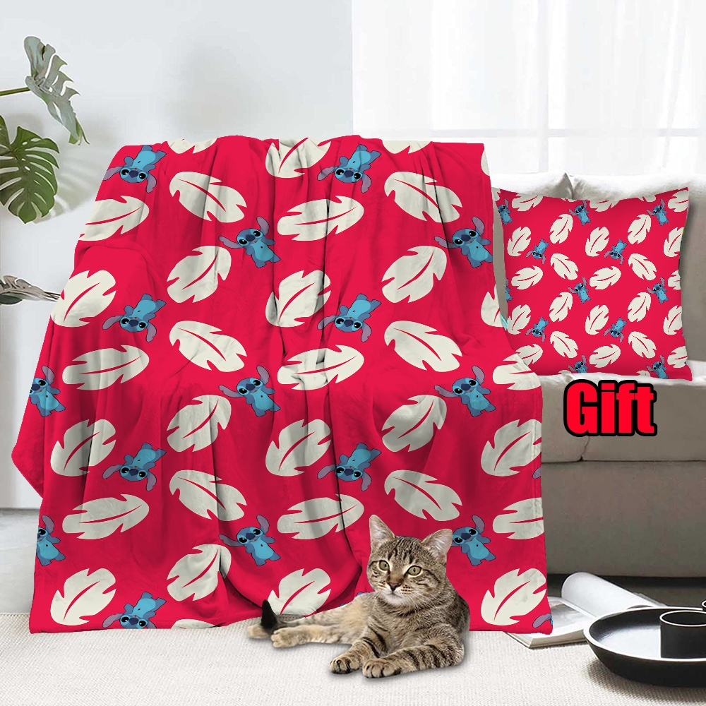 Disney Lilo & Stitch Throw Blanket With Pillow Cover Lightweight