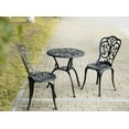 thumbnail image 2 of Patio Furniture Sets 3-Piece Outdoor Rust-Resistant Cast Aluminum Patio Bistro Set Black,Outdoor Patio Furniture Sets, 2 of 5