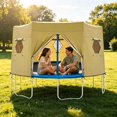 thumbnail image 5 of Round Outdoor Trampoline With Sun Shade Canopy Safety Enclosure Net Backyard Kids Play Trampoline 6FT, 5 of 6