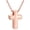03. Rose Gold Plated, variant on Cross Necklace for Women, Dainty 14K Gold Plated Crucifix Pendant Necklace Hypoallergenic Baptism Religious Faith Jewelry Gifts for Her