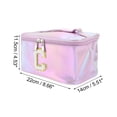 thumbnail image 3 of 1 Pc Bolsa de Maquillaje de Letras Cuadradas para Mujeres para Vacaciones y Actividades al Aire Libre Color Púrpura de PU, 3 of 3