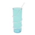 thumbnail image 4 of Mainstays Light Blue Plastic Curly Straw Drinking Tumbler, 12.3 fl oz, Lightweight & Reusable Cup, 4 of 6