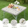 thumbnail image 4 of Bohemian Chic Floral Square Tablecloth 34x34 Inch Table Cover with Elastic Hem for Indoor Outdoor Kitchen Patio Use, 4 of 6