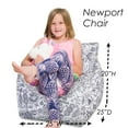 thumbnail image 2 of Posh Creations Newport Bean Bag Chair, Bead Filled Seat, Kids & Teens, 2.1 ft, Canvas Coloring Creatures, 2 of 2