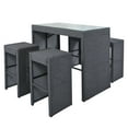 thumbnail image 5 of Euroco 5-Piece Bar Set Outdoor Dining Table Set with 4 Stools, Wicker Set for 4 Persons, Gray, 5 of 9