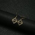 thumbnail image 3 of Name Custom Earring Stainless steel Women Personalized Earrings Creative Geometric Square Hollow English Name Customized Earrings A Pair, 3 of 5