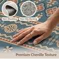 thumbnail image 6 of ODIKA 2'x3' Blue Ocean Floral Geometric Design Washable Throw Rug Intricate Motif with Elegant Borders for Hallway, Study Room, Non-Slip Low Profile, Flatwoven, 6 of 7