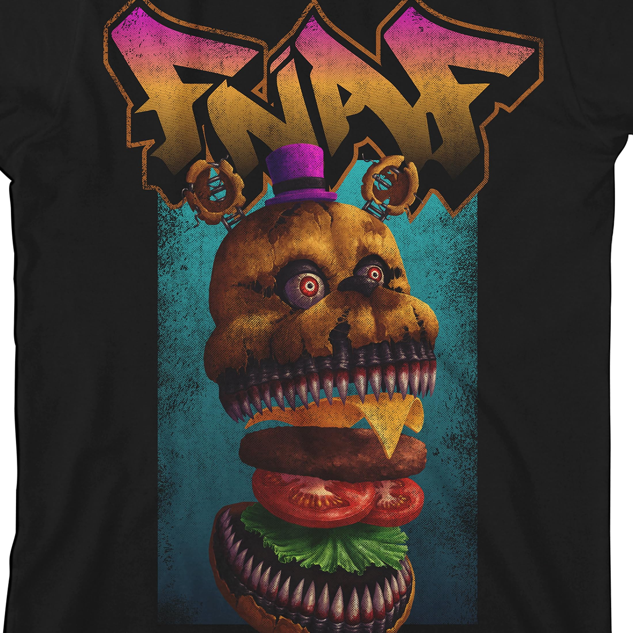 Bioworld Five Nights at Freddy's Freddy Burger Youth Black Short Sleeve Tee-XXL