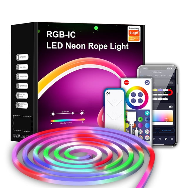 Xihbxyly Tira Led Realm Graffiti con Wifi, Control de Voz Inteligente, Iluminación Rgb Personalizable, Configuración Flexible, Control Remoto y Aplicación, Pantalla Multizona, Uso En Interiores y Ext