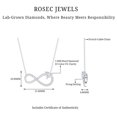 thumbnail image 6 of Rosec Jewels - Lab Diamond Infinity Necklace with Heart (5 mm, 1/2 Ct, EF-VS Grade)- Gift for Valentines Day, 10K White Gold, 6 of 7