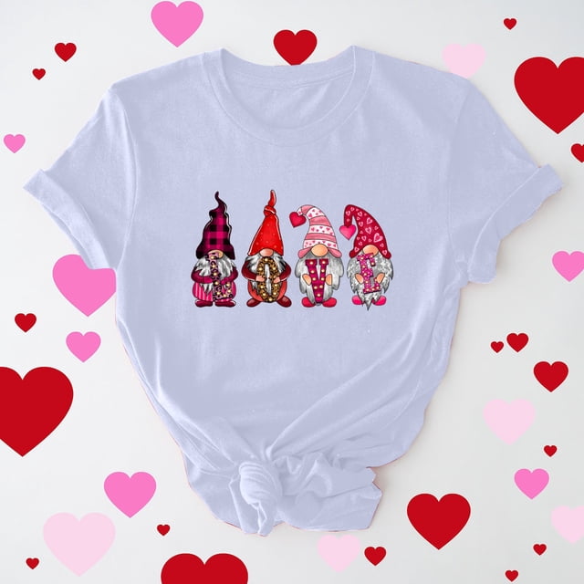 T-shirt Décontracté à Col Rond et Manches Courtes Imprimé Arbre de Noël pour Femmes