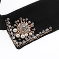 thumbnail image 6 of Women Chic Detachable Flower Rhinestones False Shirt Collar Neck Choker - Black, as described, 6 of 6