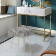 thumbnail image 4 of Homebeez Faux Fur Vanity Stool, Small Fluffy Vanity Seat,Furry Ottoman Foot Stool for Dressing Room, Bedroom, Living Room or Kids Room, 4 of 8