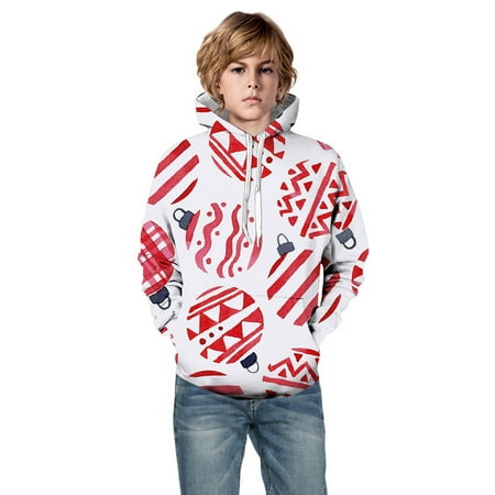 

Little Boys Girls Kids Hooded Unisex Sweatshirt 3D Christmas Printed Pullover Hoodie for Girls Boys with Pocket Baby Boy Clothes Vest Sweatshirts for Teenage Boys Baby Boy Jacket Youth Dugout Youth