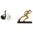 thumbnail image 1 of Figuras De Cisne Corredor, Adorno De Mesa, Arte Abstracto, Artesanías, Decoración De Pareja, Escultura Moderna Para Estantería, Entrada, Decoración Del Hogar, 1 of 8