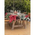 thumbnail image 2 of Outdoor Tablecloth with Umbrella Hole and Zipper, Christmas Rectangle Table Cloth 60x120 Inch Waterproof Tablecloth, Winter Poinsettia Berry Black White Plaid Picnic Table Cover for Patio Camping, 2 of 7