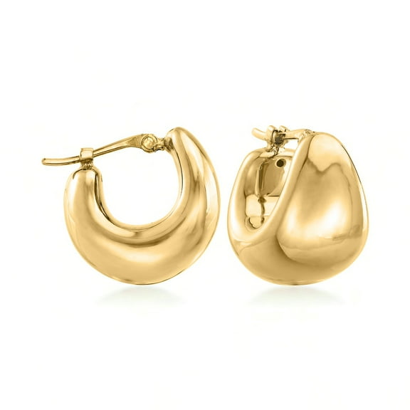 Ross-Simons 18kt Gold Over Sterling Silver Puffed Dome Hoop Earrings, Women's, Adult
