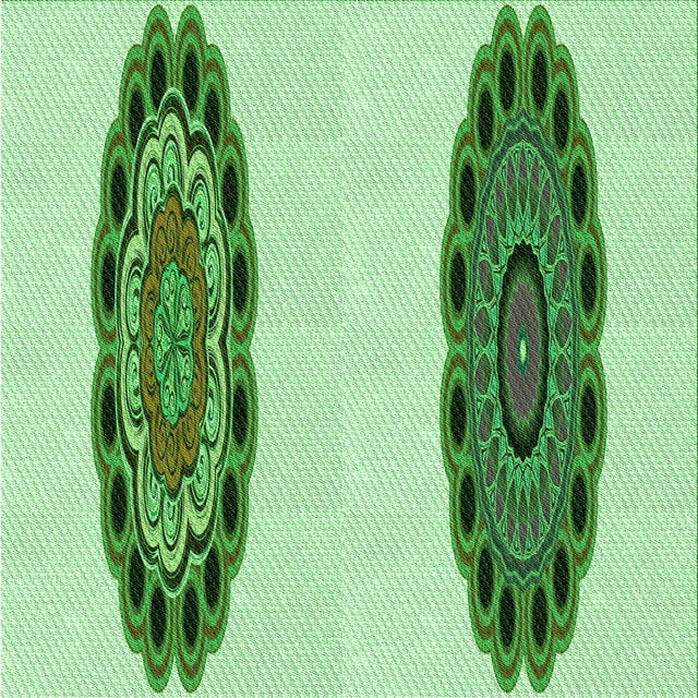 Ahgly Company Tapis d'Intérieur Lavables à la Machine, Carrés, Transitionnels, Verts, Tapis de Zone, 4 Pieds Carré
