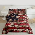 thumbnail image 3 of Homewish Leopard Baseball Queen Comforter Set,Red Brown White,3-Piece Luxury Reversible, 3 of 9