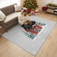 thumbnail image 2 of Merry Christmas Washable Area Rug 4 x 6 ft Winter Red Barn Pine Trees Snowman Gray Soft Non‑Slip Rugs Stain Repellent Indoor Mats for Living‑Room, Guest Bedroom, Casual Dining Room, 2 of 9