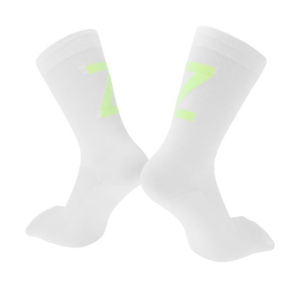 Unique Bargains Cycling Socks Quick-DryingSweat-Absorbent Anti-Friction Outdoor Bike Socks White Size l Neutral and Universal 1 Pair Luminous Letter Z