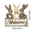 thumbnail image 2 of Easter Bunny Wooden Hanging Sign - Spring Decor Door Wreath, Rabbit Door Hanging Plaque for Easter & Spring Home Decorations, 2 of 3