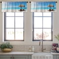 thumbnail image 3 of LALILO Kitchen Curtain Valance Beach Tropical Summer Rod Pocket Window Curtain 52"x 18" Set of 2, 3 of 5