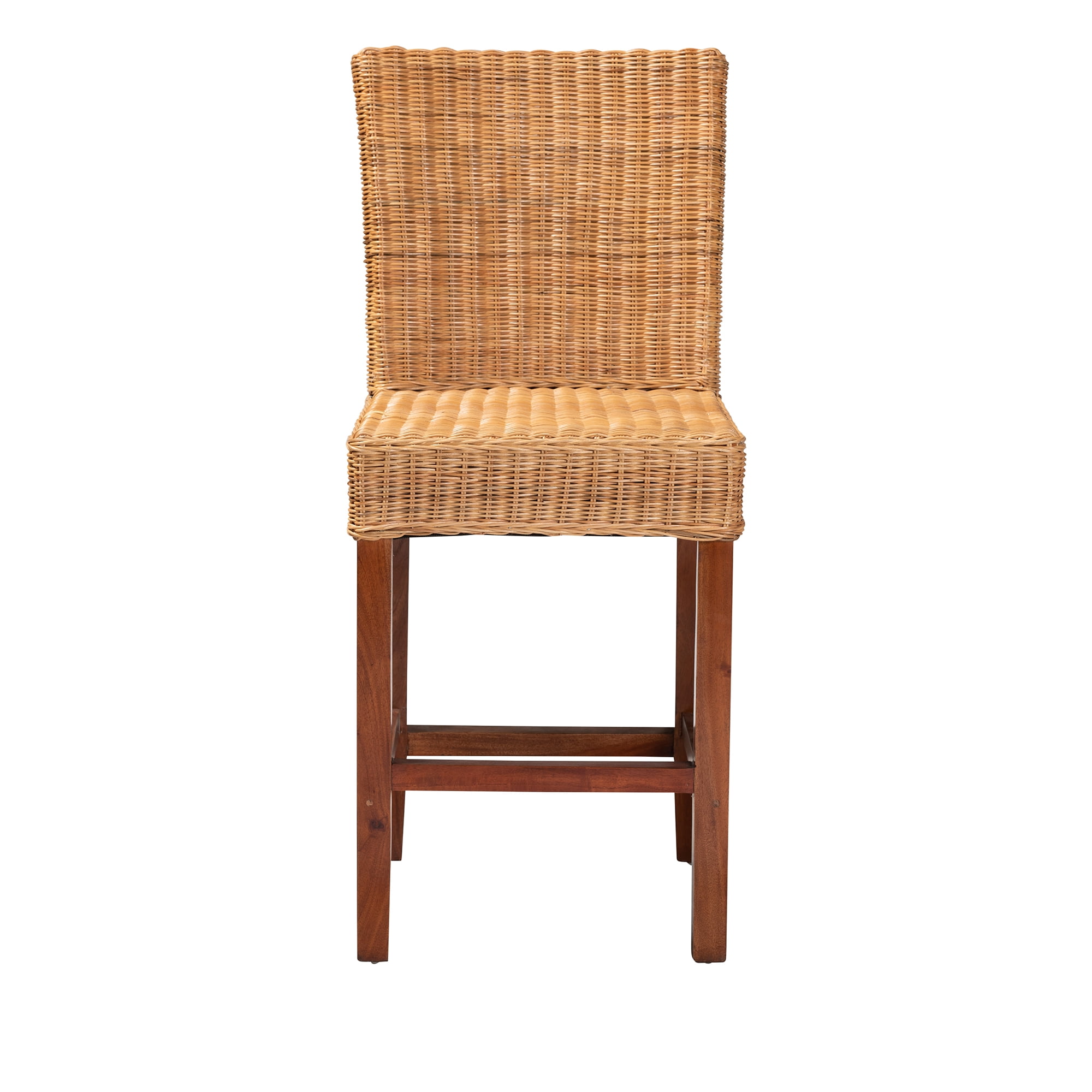 bali & pari Racquel Rattan Bar Stool, Natural Brown