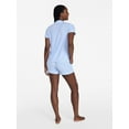 thumbnail image 4 of Joyspun Women’s Dreamy Soft Collection Bridal Short Sleeve Knit Notch Collar Top and Shorts Pajama Set, 2-Piece, Sizes XS-3X, 4 of 6