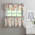 thumbnail image 2 of Kitchen Curtains and Valance Set 24 Inch Tier Pioneer Colorful Floral Curtains Small Drapes for Cafe Living Room Bathroom Farmhouse 3 Pieces Set Rod Pocket, 2 of 6