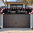 thumbnail image 5 of Black Background Happy Birthday Banner with Pink Balloons and Glitter Party Decorations Backdrop Ideal for Birthday Party Celebrations Photography Props and Home Decor, 5 of 7