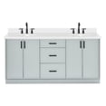 thumbnail image 2 of Ariel Kelly 73 Inch Double Oval Sink Bathroom Vanity With Pure White Quartz Countertop 1.5 Inch Edge In Grey, 2 of 12