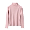 thumbnail image 2 of Czstvyn Women's Sweater Long Sleeve Warm Solid Mock Neck Regular Pullover Brushed Knit Stockinette Insulated, 2 of 5
