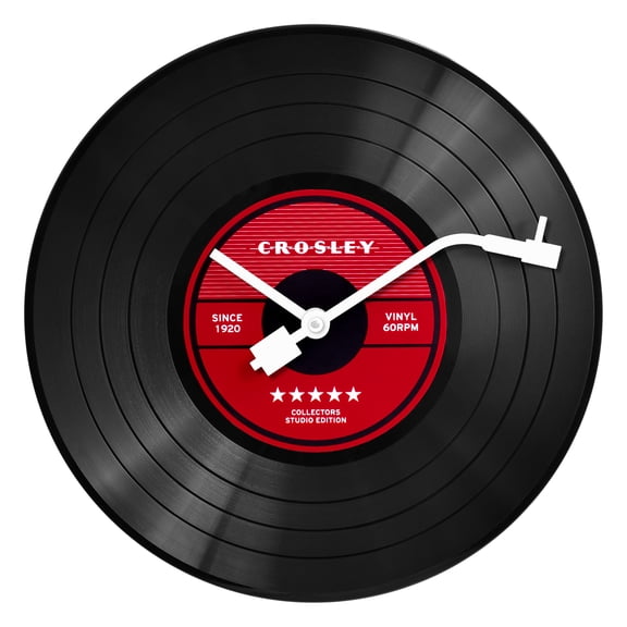 Crosley Analog 12" Record Wall Clock with Quartz Accuracy