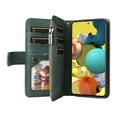 thumbnail image 3 of Multifunctional Case for Samsung A51 5G,[RFID Blocking] 9 Credit Cards Holder with Wrist Strap, Premium PU Leather Zipper Wallet Purse Magnetic Flip Phone Cover for Samsung Galaxy A51 5G, Green, 3 of 12