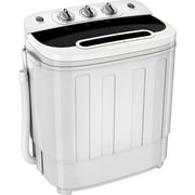 AUCHI Portable Clothes Washing Machine Mini Twin Tub Washing Machine 13lbs Capacity with Spin Dryer,Compact Washer and Dryer Combo Lightweight Small Laundry Washer for Home,Apartments, Dorm Rooms,RV